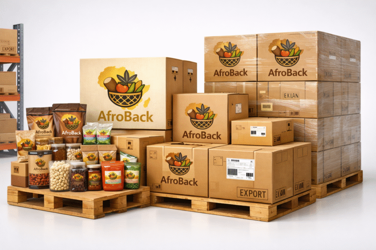 afroback packaged products ready for shipment