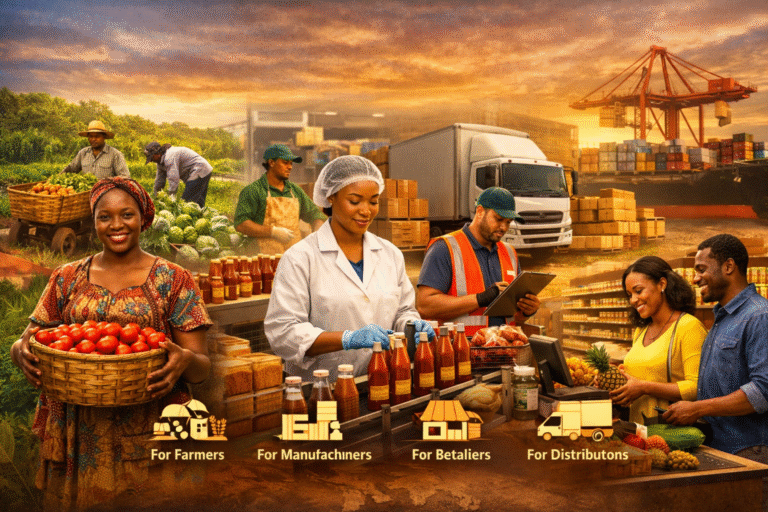 farmers, food processors, distributors and retailers working across the value chain